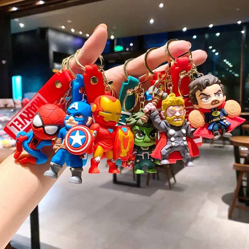 2024 New Cartoon Marvel Superhero Keychain Iron Man Spider-Man Keychain Pendant Women’s Bag Pendant Children’s Birthday Gift