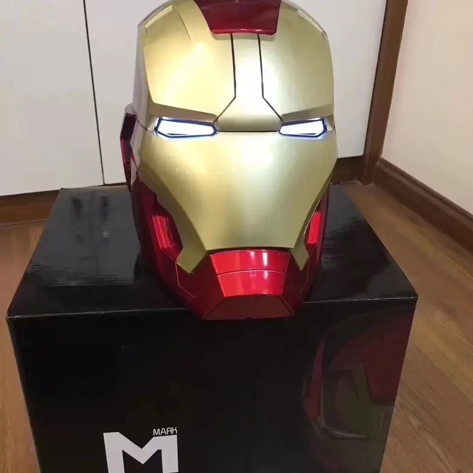 2023 Hot Marvel Avengers Iron Man Helmet Cosplay 1/1 Light Led Ironman Mask Glove PVC Action Figure Toy Kids Adult Birthday Gift