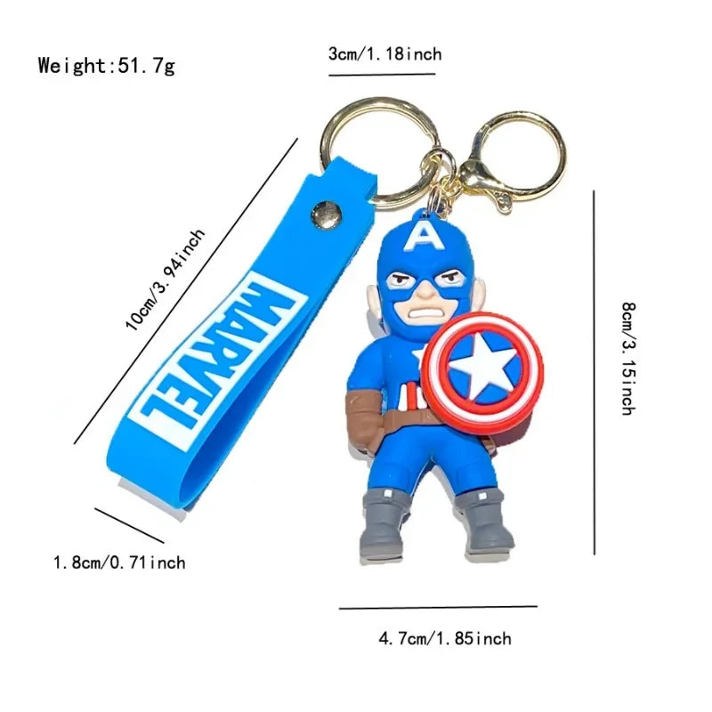 2024 New Cartoon Marvel Superhero Keychain Iron Man Spider-Man Keychain Pendant Women’s Bag Pendant Children’s Birthday Gift