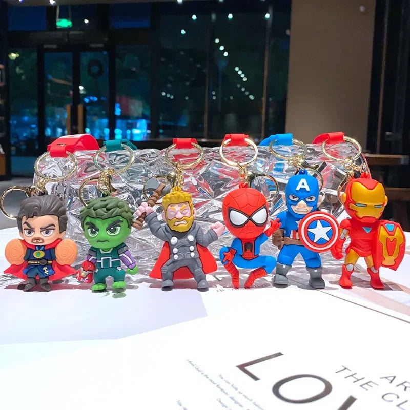 2024 New Cartoon Marvel Superhero Keychain Iron Man Spider-Man Keychain Pendant Women’s Bag Pendant Children’s Birthday Gift