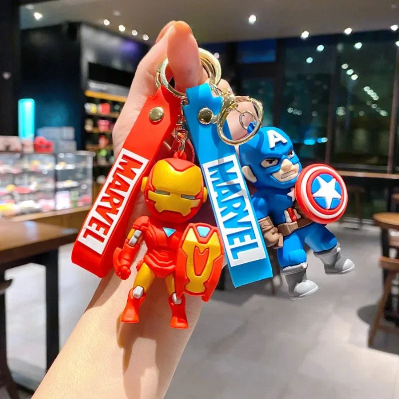 2024 New Cartoon Marvel Superhero Keychain Iron Man Spider-Man Keychain Pendant Women’s Bag Pendant Children’s Birthday Gift