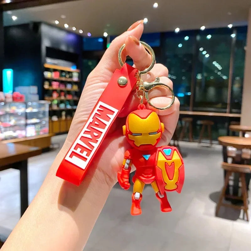 2024 New Cartoon Marvel Superhero Keychain Iron Man Spider-Man Keychain Pendant Women’s Bag Pendant Children’s Birthday Gift