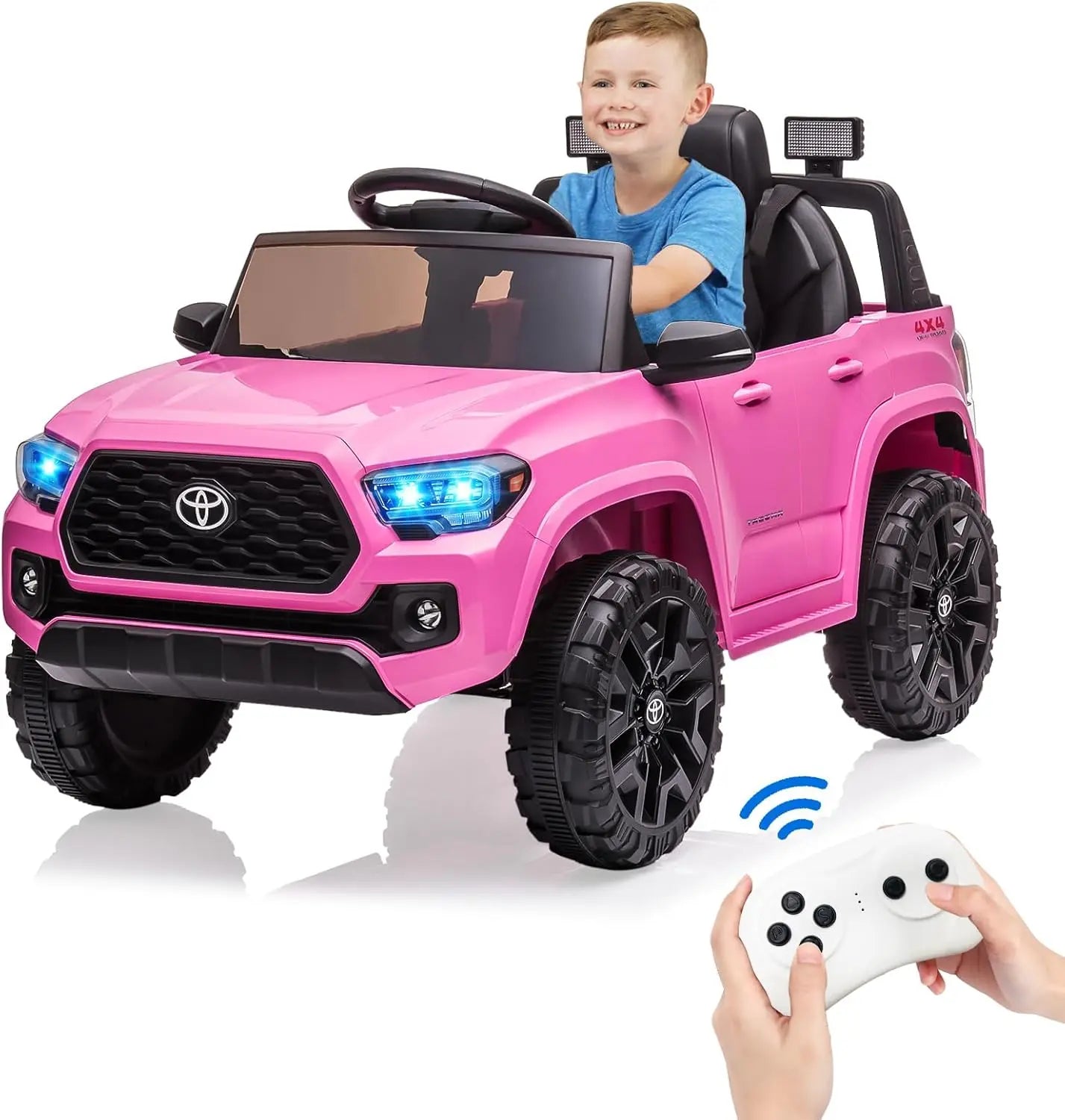 12V Kids Ride on Truck Electric Vehicle Toy with Remote Control, Spring Suspension Safety Belt, Soft Start, LED Light, 3 Speeds