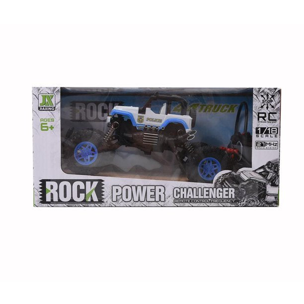 27MHZ 4CH Remote Control Police Crawler With Lights 1/18 Scale