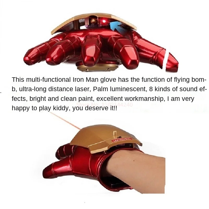 2023 Hot Marvel Avengers Iron Man Helmet Cosplay 1/1 Light Led Ironman Mask Glove PVC Action Figure Toy Kids Adult Birthday Gift